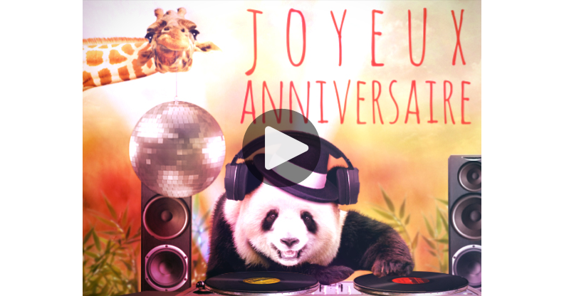 Ma Carte Panda Dj Souhaite Joyeux Anniversaire